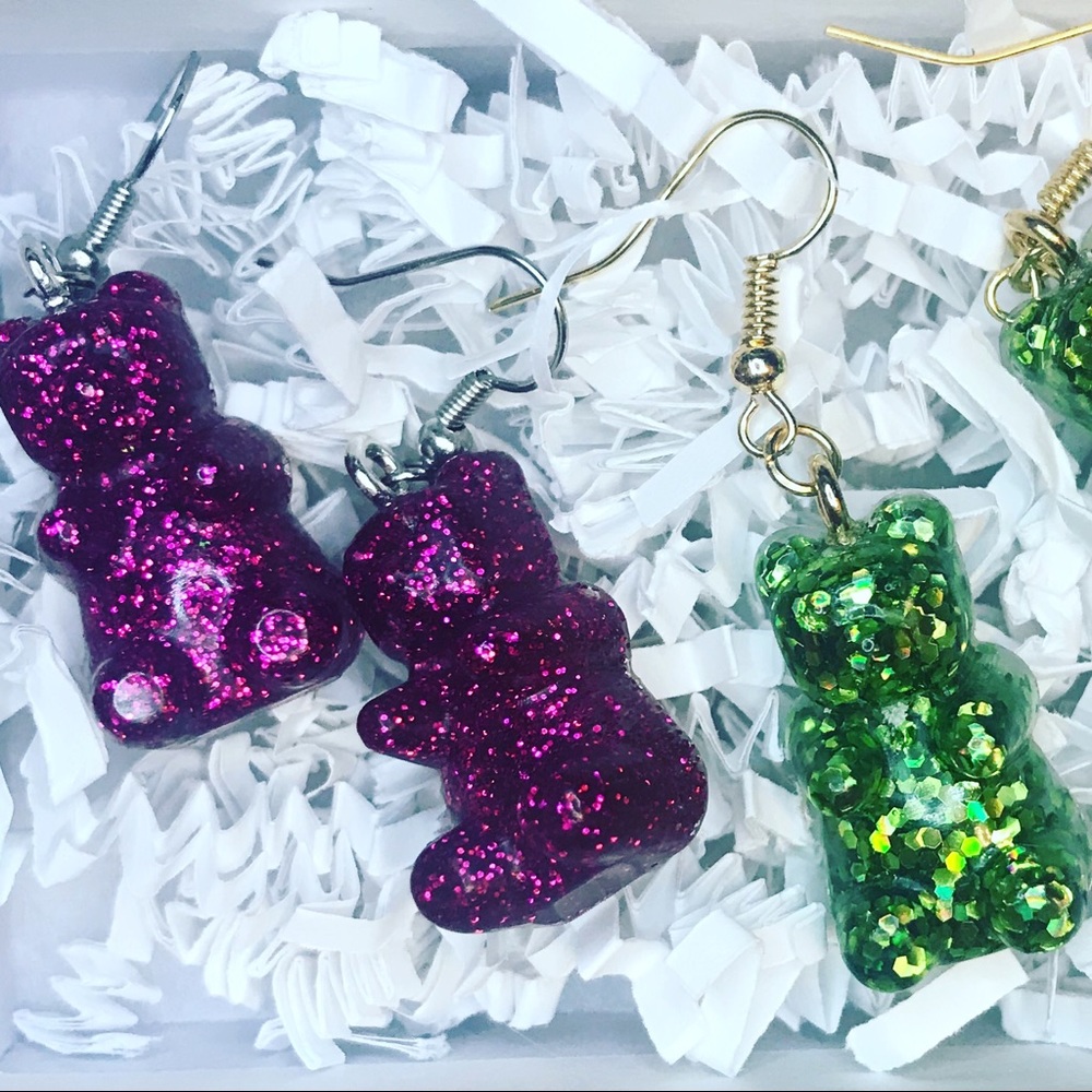 Gummy Bear Earrings- pink